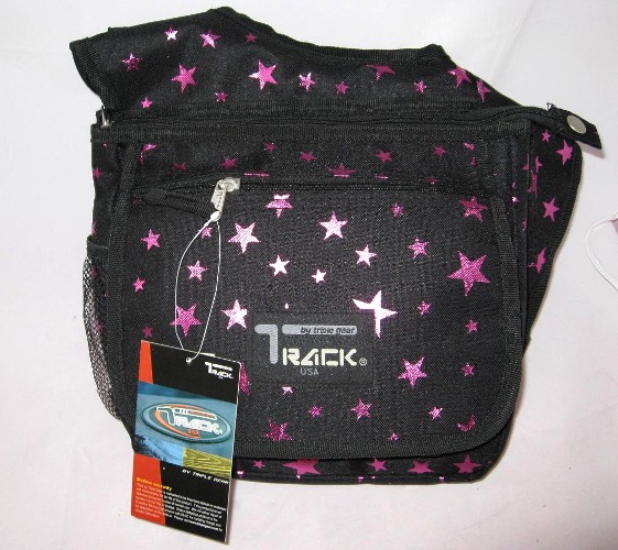 Medium Messenger Sling Body Bag Backpack Black Stars  