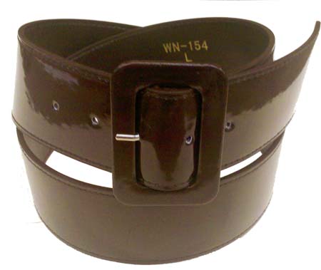 Wide Patent Leather Cinch Belt for Women  